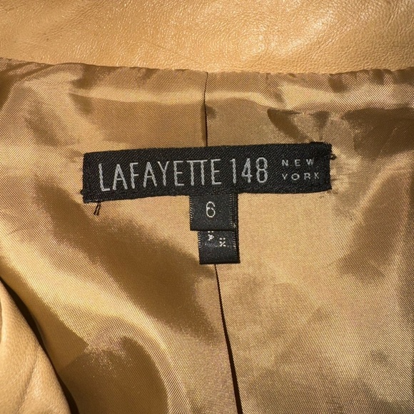 Lafayette 148 NY Women's Tan Leather Southwestern Jacket - Picture 5 of 12
